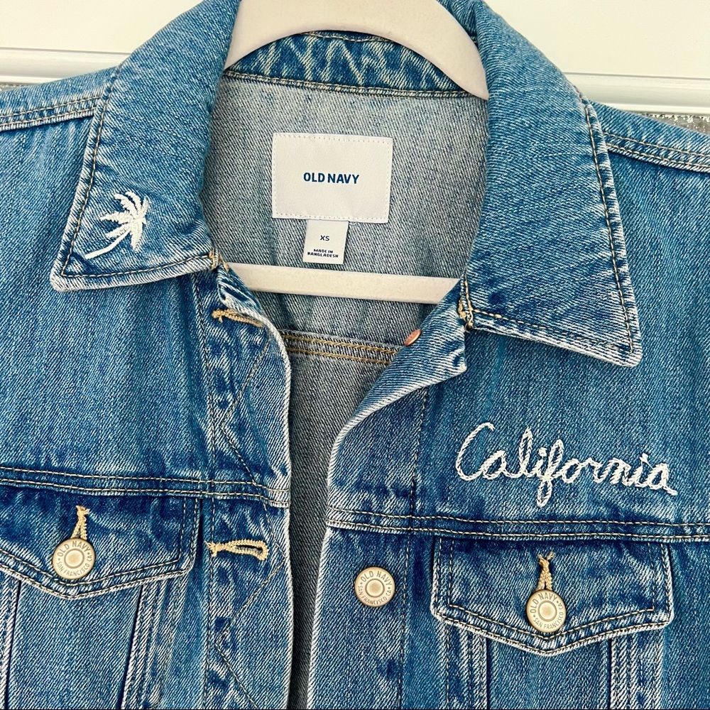 California embroidered denim jacket